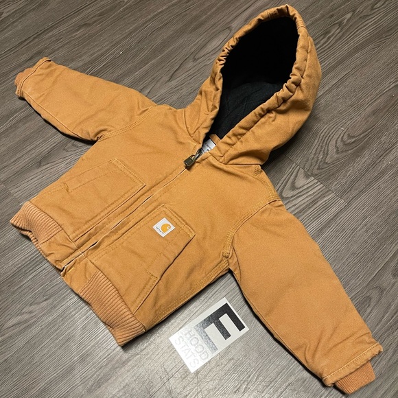 Carhartt Tan Zip Up Infant Size 6M Hooded Jacket - Picture 6 of 10